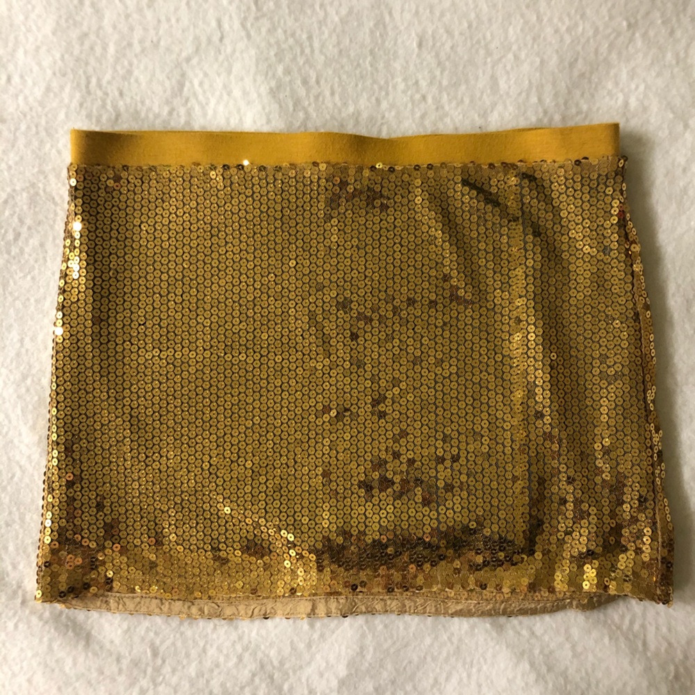 Gold Sequin Mini Skirt